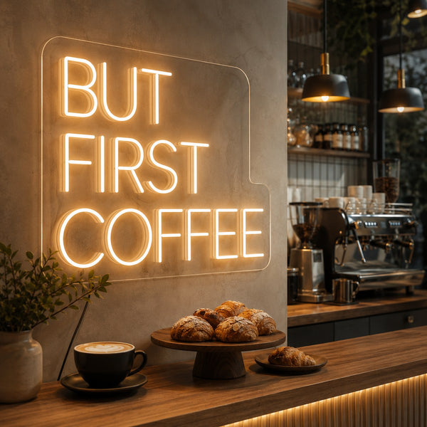 Néon LED But First Coffee pour coffee shop et café