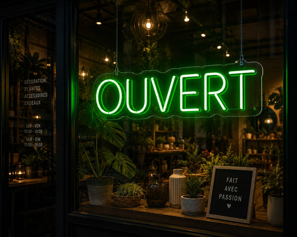 Néon LED Ouvert format horizontal moderne pour déco maison