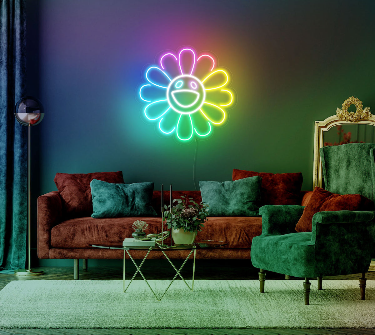 Murakami Flower neon led deco