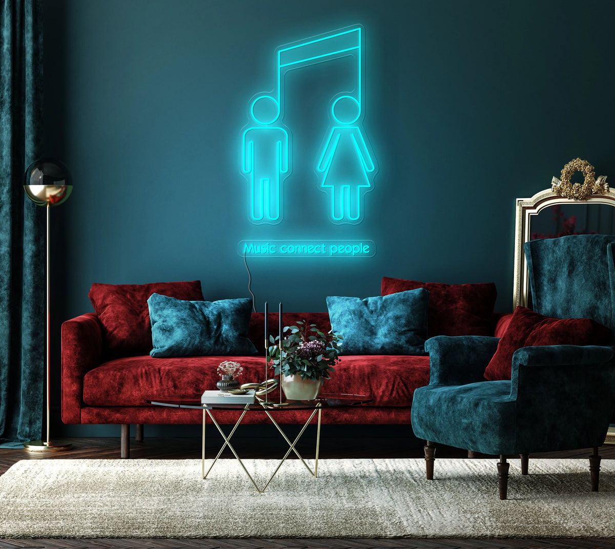 Music connect people Neon deco led