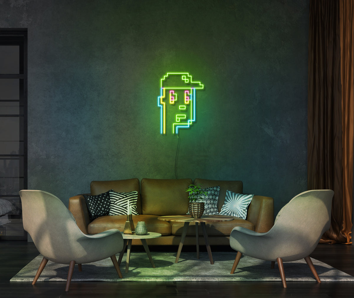 Cryptopunk Néon deco LED