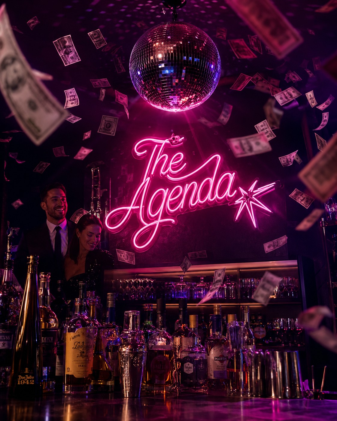 Néon installé dans le bar du client à Bruxelles