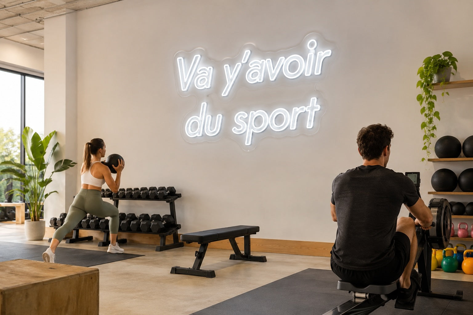 Néon Va y avoir du sport dans une salle de sport